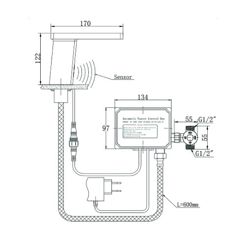 Ծորակ սենսորային լվացարանի Raiber RSF88135