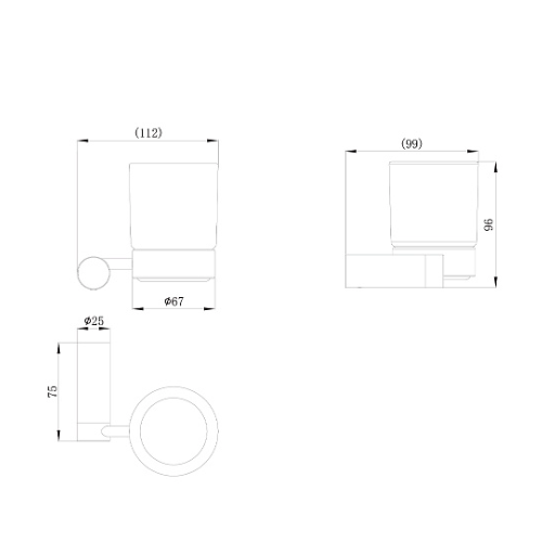 Բաժակ պատի կրող Raiber prem RPB-80007,սև