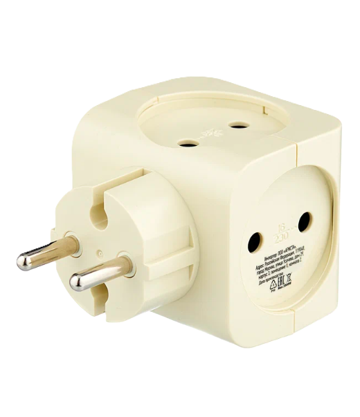 Եռաբաշխիչ SP-4-I 16A,սև ա/հողանց.