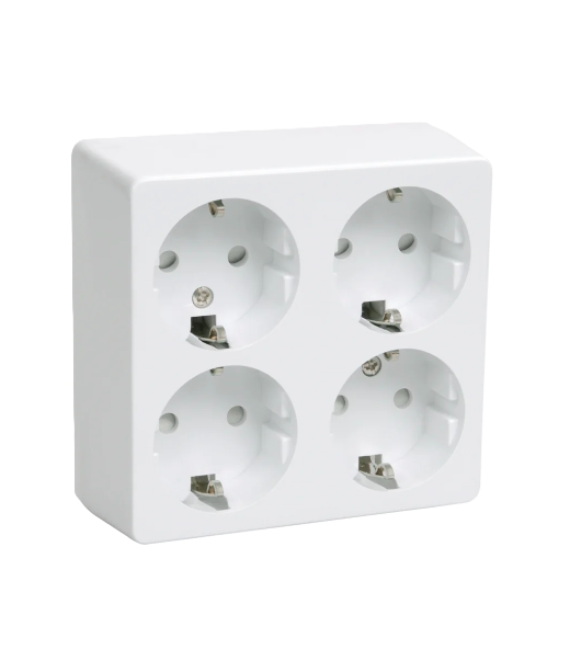 Վարդակ 4տ. դրսի սպիտակ հողանցումով BRIKS