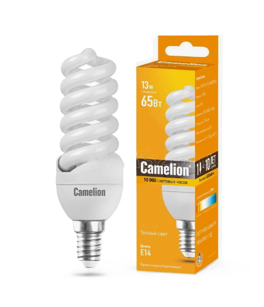 Լամպ էկոնոմ 13V E14 դեղին Camelion